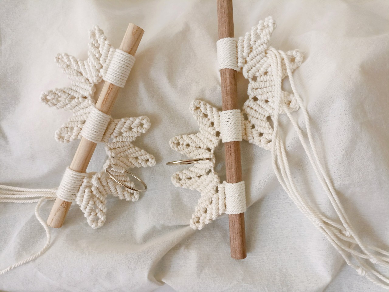 Dây tết macrame hoạ tiết lá treo cây không khí trang trí tường hoặc cửa