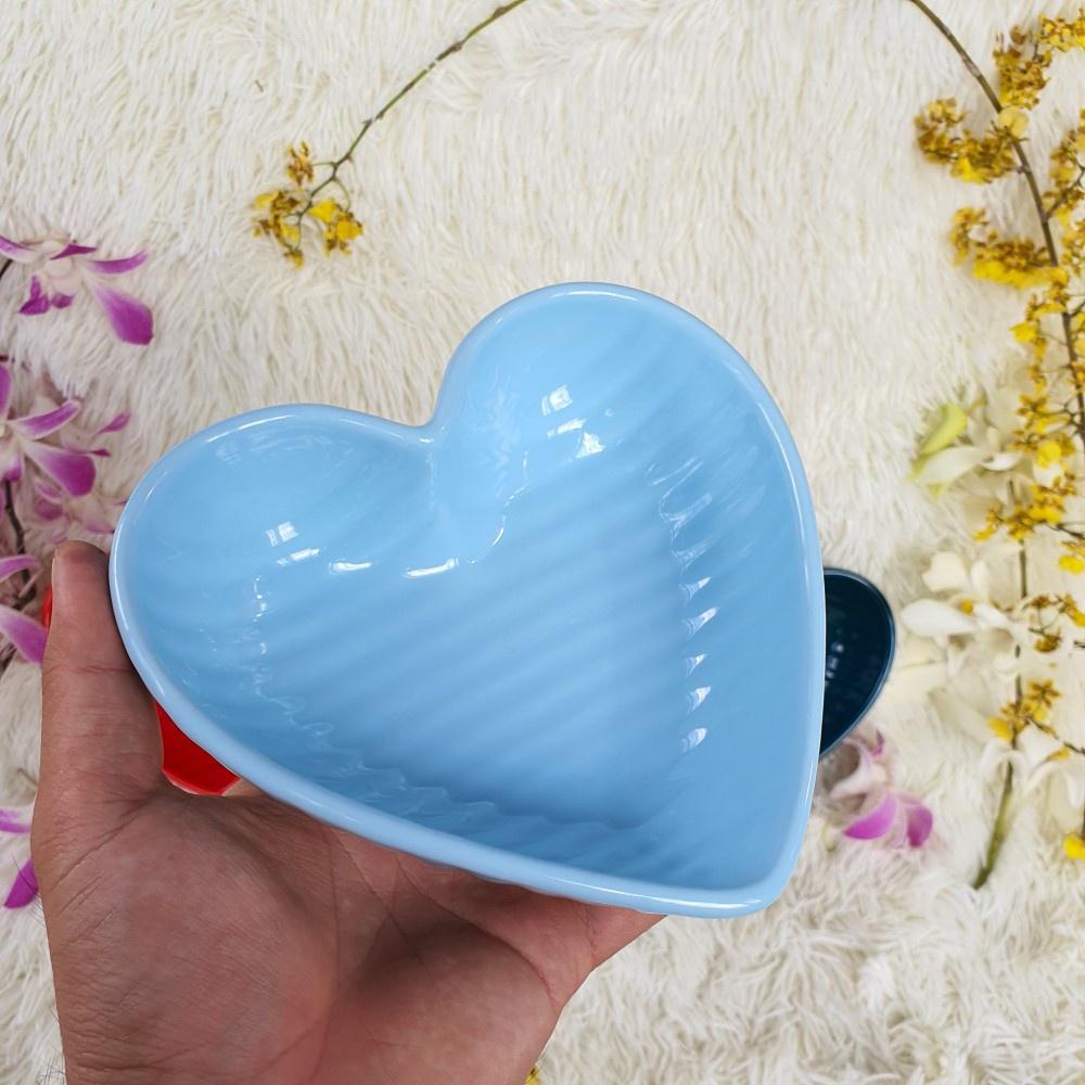 Bát sứ hình tim, Chén bằng gốm đẹp, tô trái tim decor bàn ăn quà tặng tình yêu -Gốm Sạch Cao Cấp Hàng Khử Chì