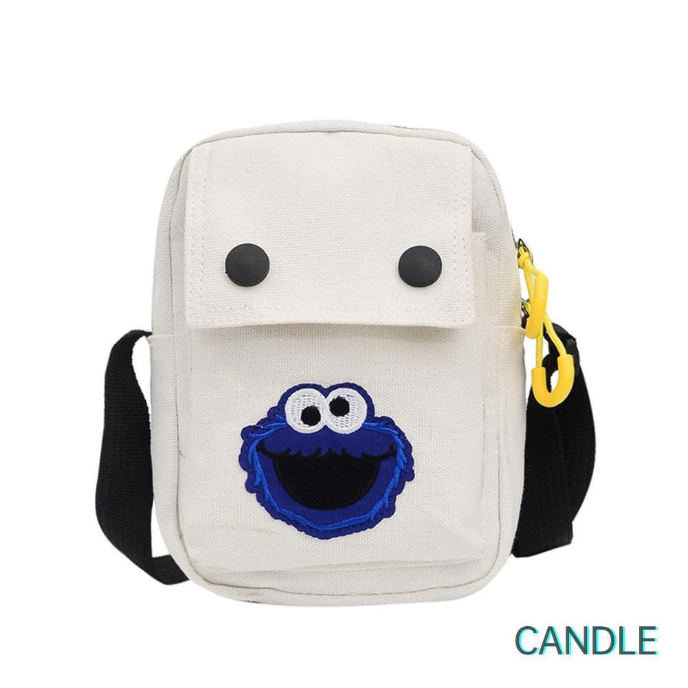 Túi Vải Canvas Đeo Chéo Họa Tiết Hoạt Hình Xinh Xắn Dành Cho Nữ