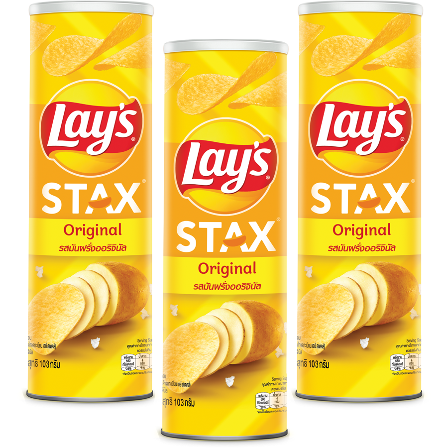 Combo 3 Lay's Stax Khoai Tây Miếng Vị Tự Nhiên 100gr