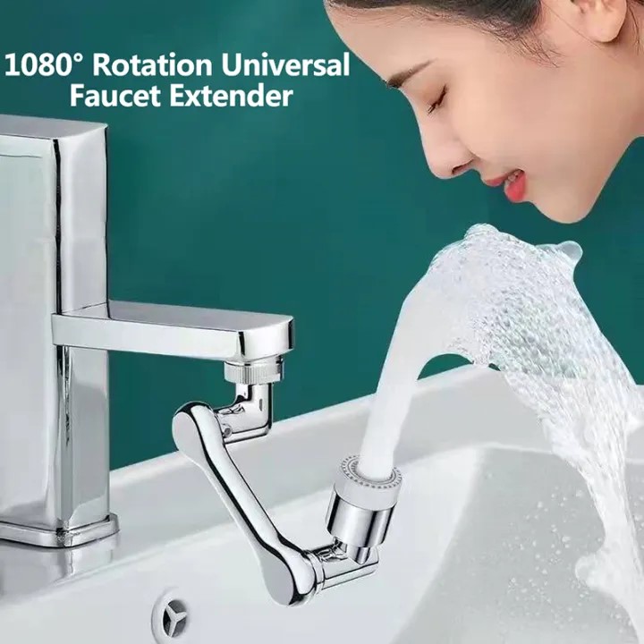 Đầu nối vòi nước bằng nhựa thông minh xoay 1080 độ -lắp chậu rửa bát chén inox cao cấp với 2 chế độ nước