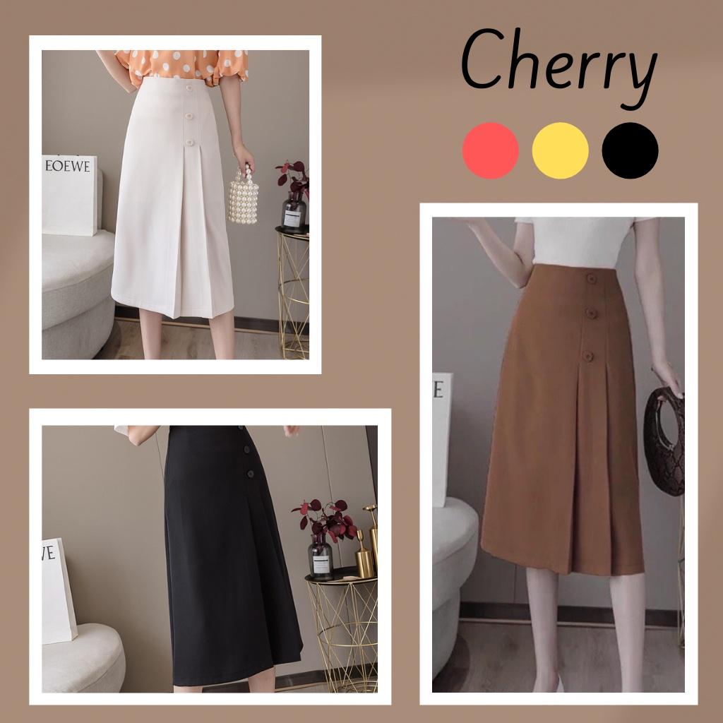 Chân váy dài chữ a công sở xếp ly cao cấp chất đẹp CHERRY V050