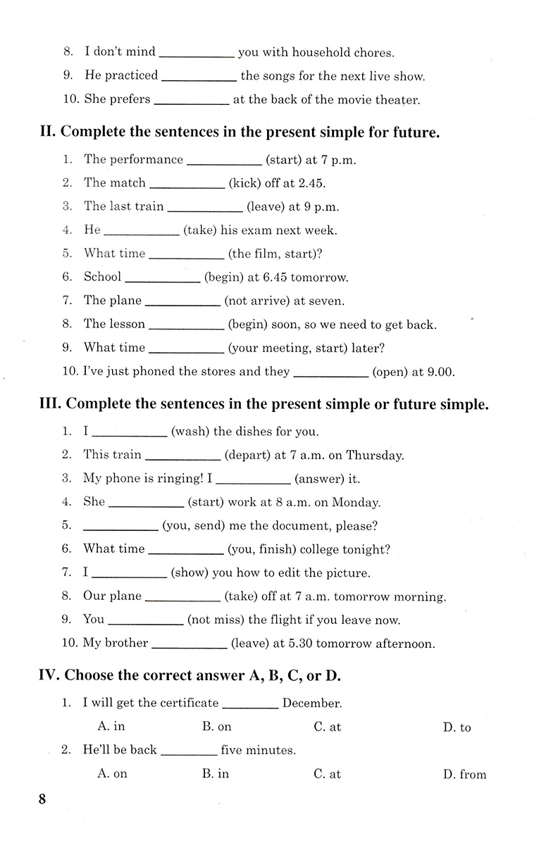 Bài Tập Tiếng Anh 8 - Không Đáp Án  _HA