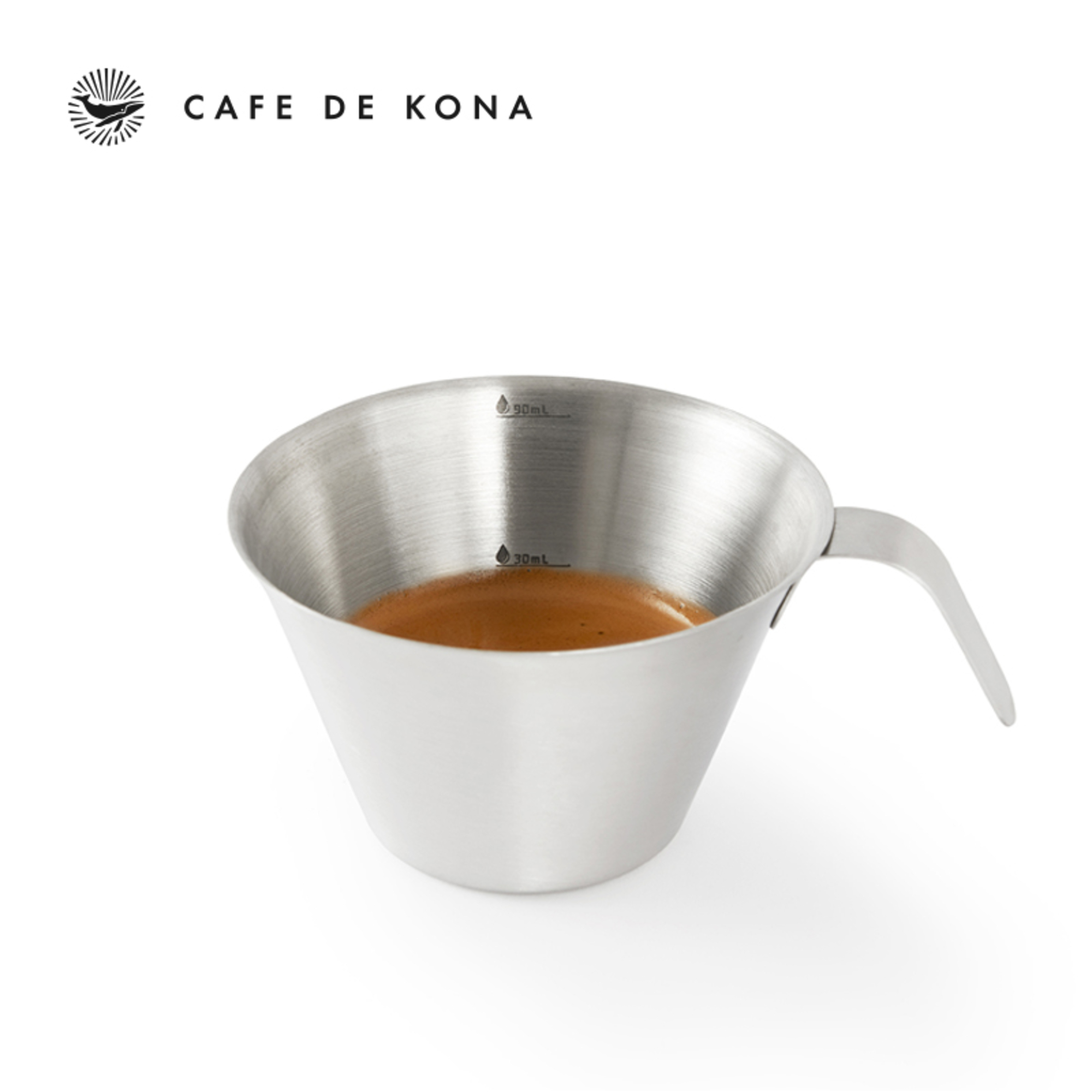 Ly inox 304 đong espresso pha máy 90ml tiện dụng CAFE DE KONA