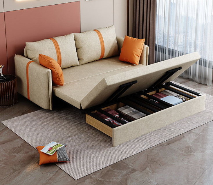 Sofa giường đa năng hộc kéo HGK-01 ngăn chứa đồ tiện dụng Tundo KT 1m8