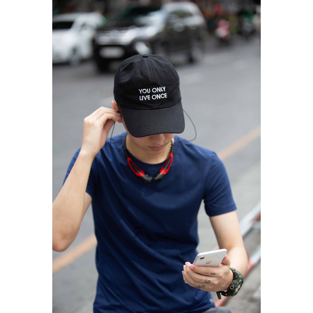 Nón kết, mũ lưỡi trai You only live once phối vải kaki form chuẩn thời trang cao cấp