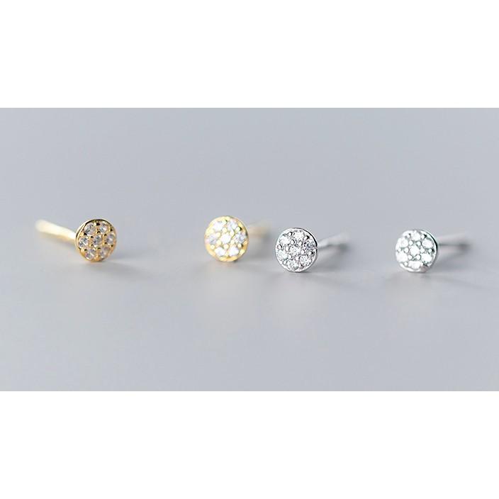 Bông tai tròn đính đá