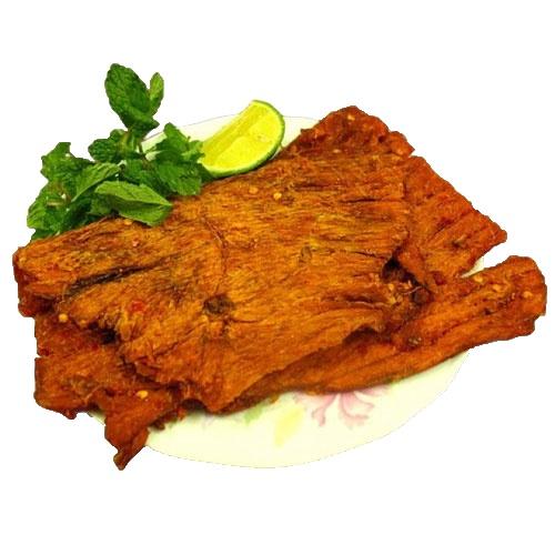 Khô bò mềm loại miếng vị cay nhẹ vừa ăn - Bịch 250g SKFOOD