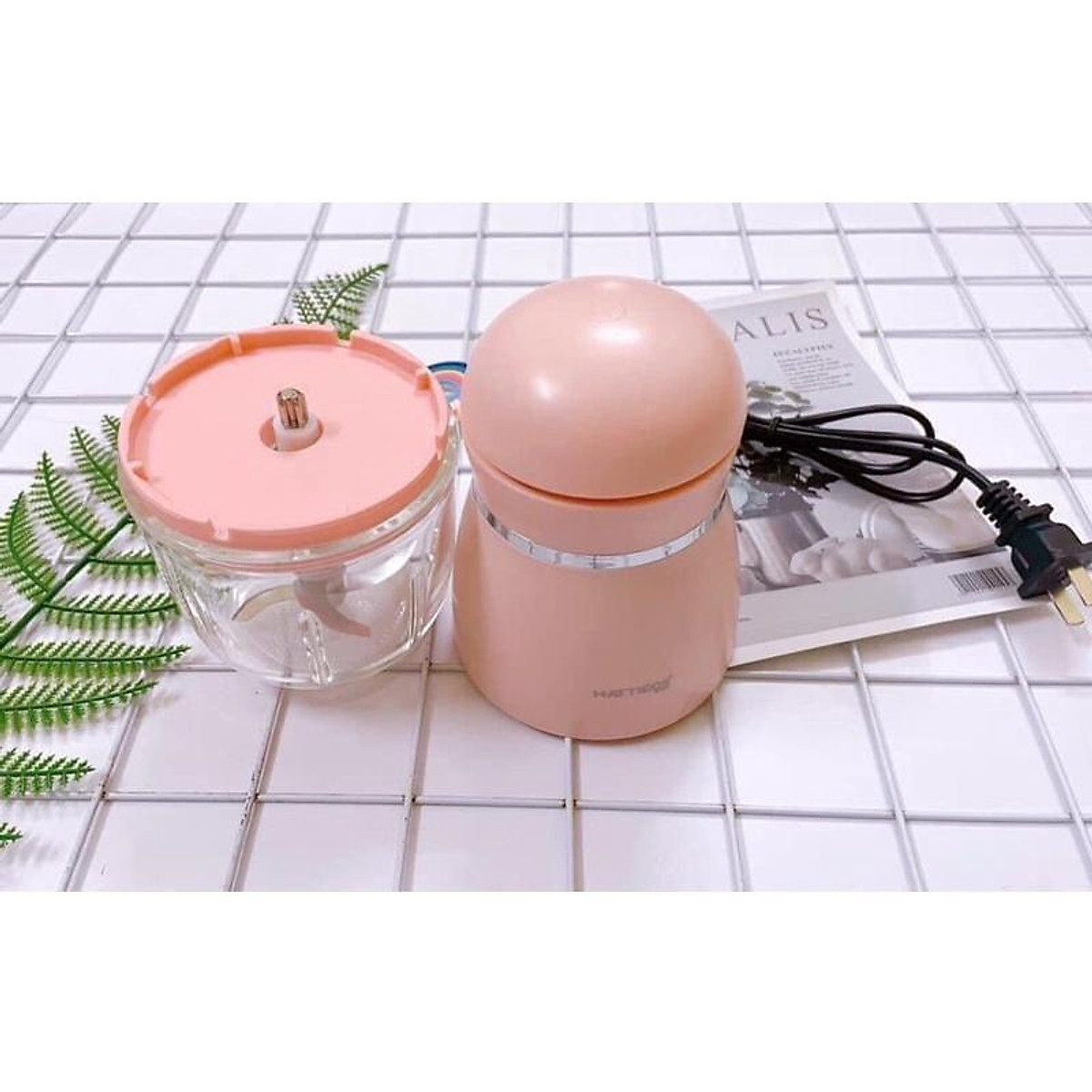 Máy Xay Đồ Ăn Dặm Cho Bé 6 Lưỡi Cối Thuỷ Tinh Hàng Nội Địa Trung Bản Cao Cấp Siêu Mịn Tiện Dụng - Hàng Chính Hãng