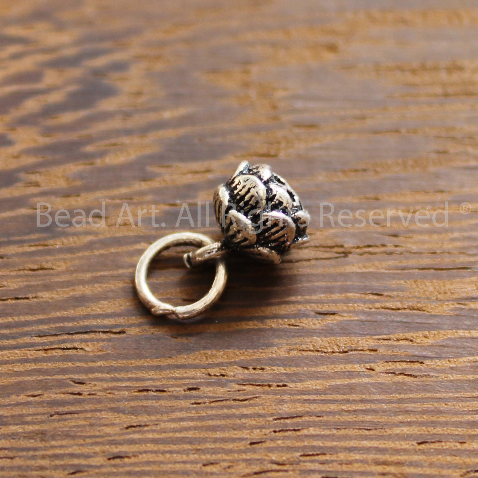 [1 Cái] Charm Hoa Sen Treo Tòng Teng 12x6.5MM, Bạc 925, Phối Vòng Tay, Chuỗi Hạt, Trang Sức Phong Thuỷ - Bead Art