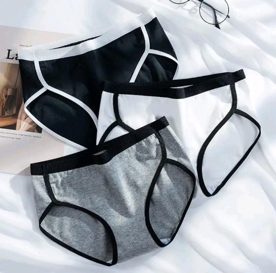 Quần lót nữ thể thao COTTON CÓ VIỀN, thấm hút mồ hôi tốt, mềm mịn, chất vải thoáng mát Women Ghi - Ghi, Ghi