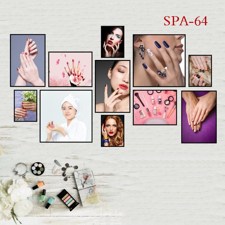 Tranh Spa trang trí, tranh spa treo tường, tranh tóc, môi, phun xăm, nail, móng, tóc, làm đẹp, massage