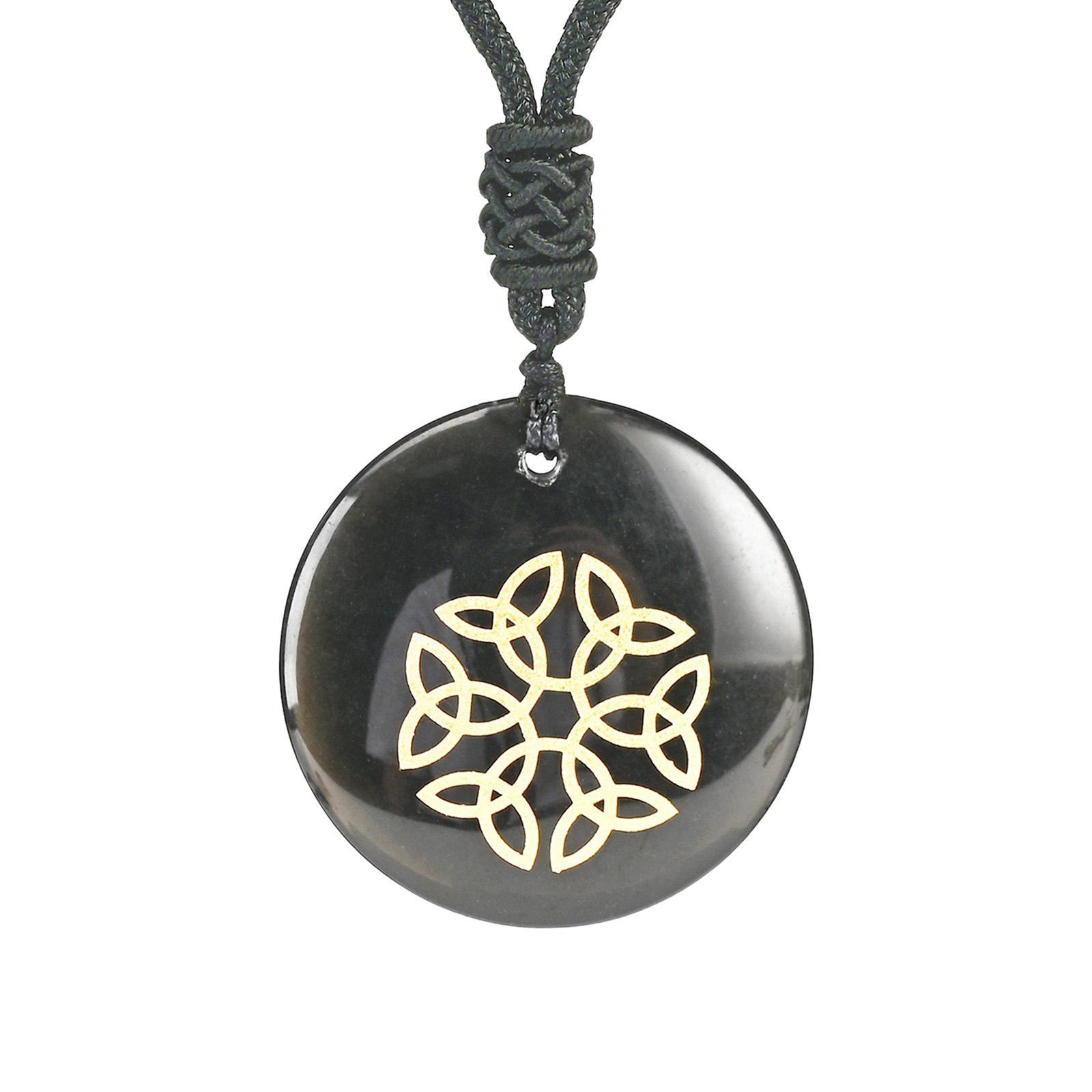 Round Pendant Necklace with Hand Woven Rope Necklace Jewelry for Women Men Party Gift