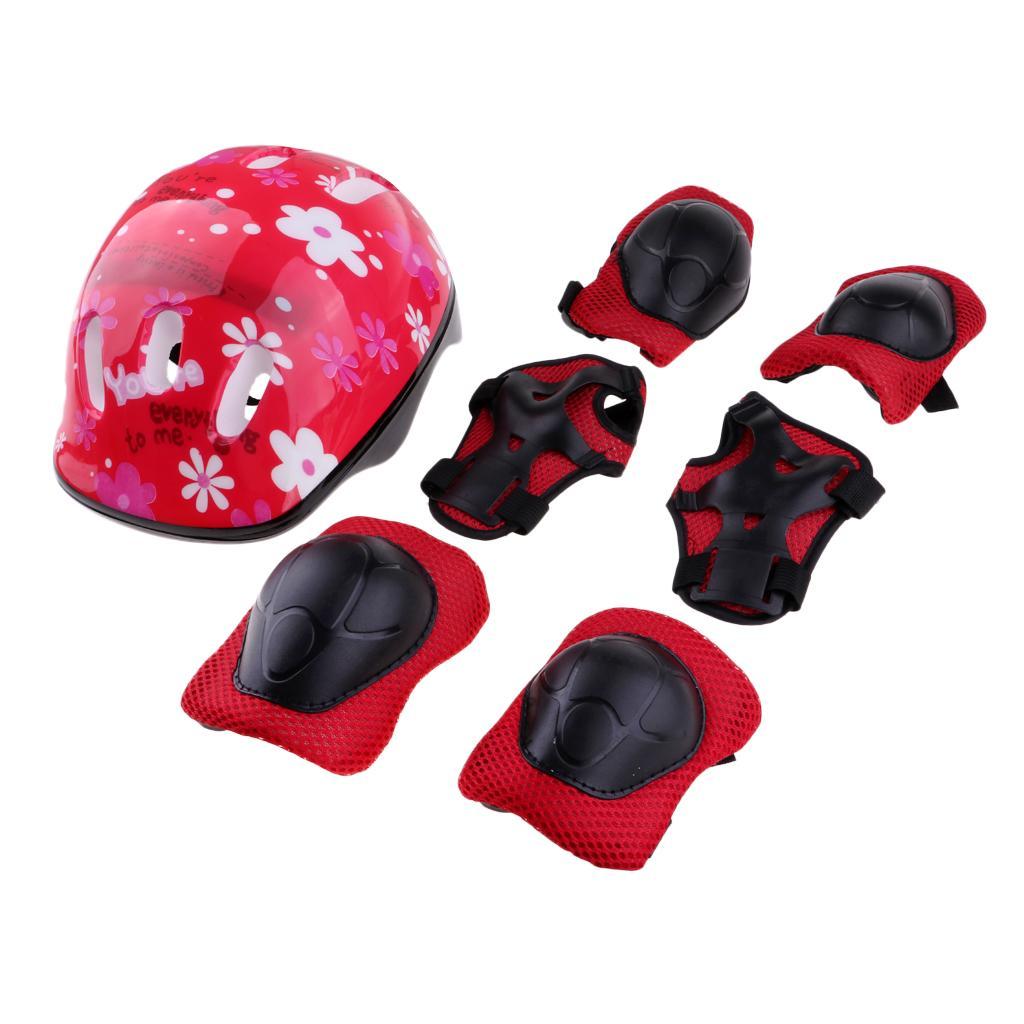 7 pieces Junior Roller Skating Skateboard Helmet Knee Wrist Guard Elbow Pad