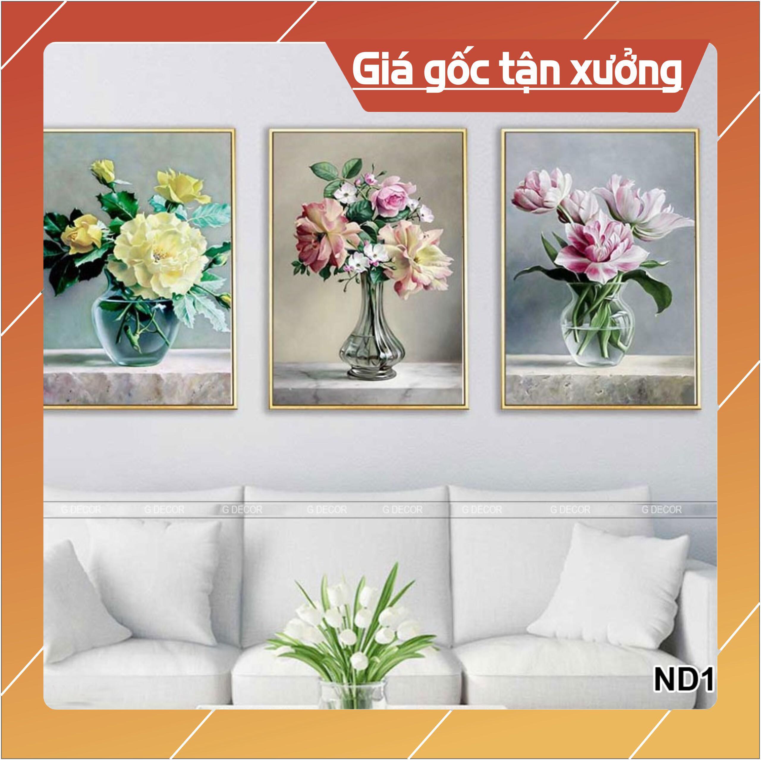 Bộ tranh treo tường phong thủy trang trí nội thất đẹp và sang trọng