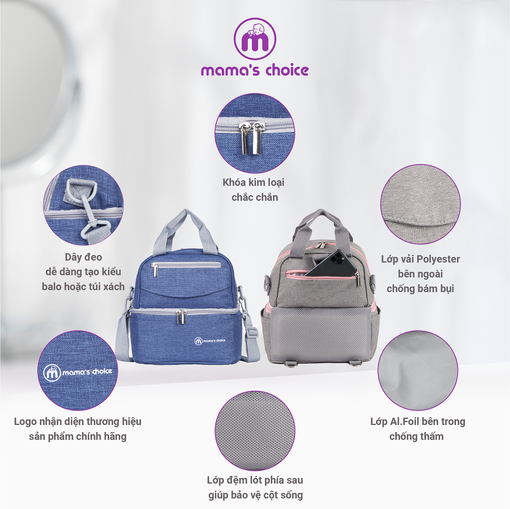 Hút Sữa Di Chuyển Mama’s Choice, Combo Thiết Kế Nhỏ Gọn, Hút Sữa Mọi Lúc Mọi Nơi, Bảo Quản Sữa Mẹ Lên Đến 14 Tiếng