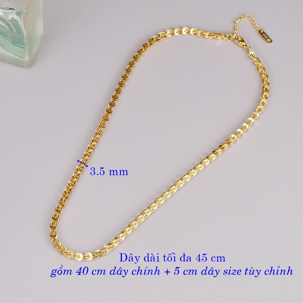 Dây chuyền titan nữ mạ vàng kiểu đuôi phụng sang trọng