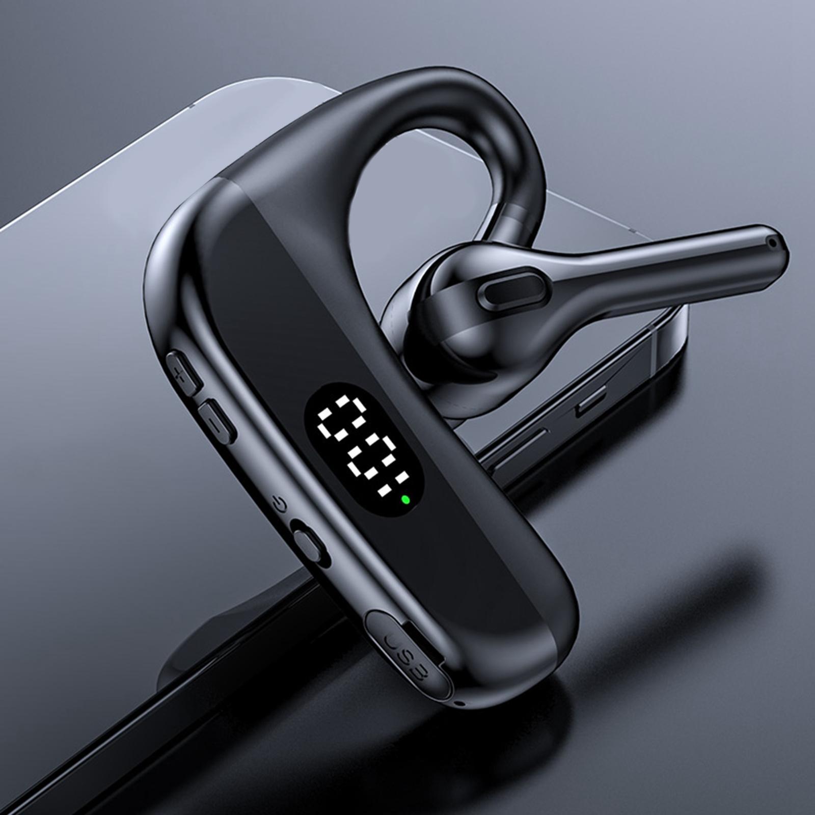 Waterproof Bluetooth Headset Ear Hook LED Display Calling for Business
