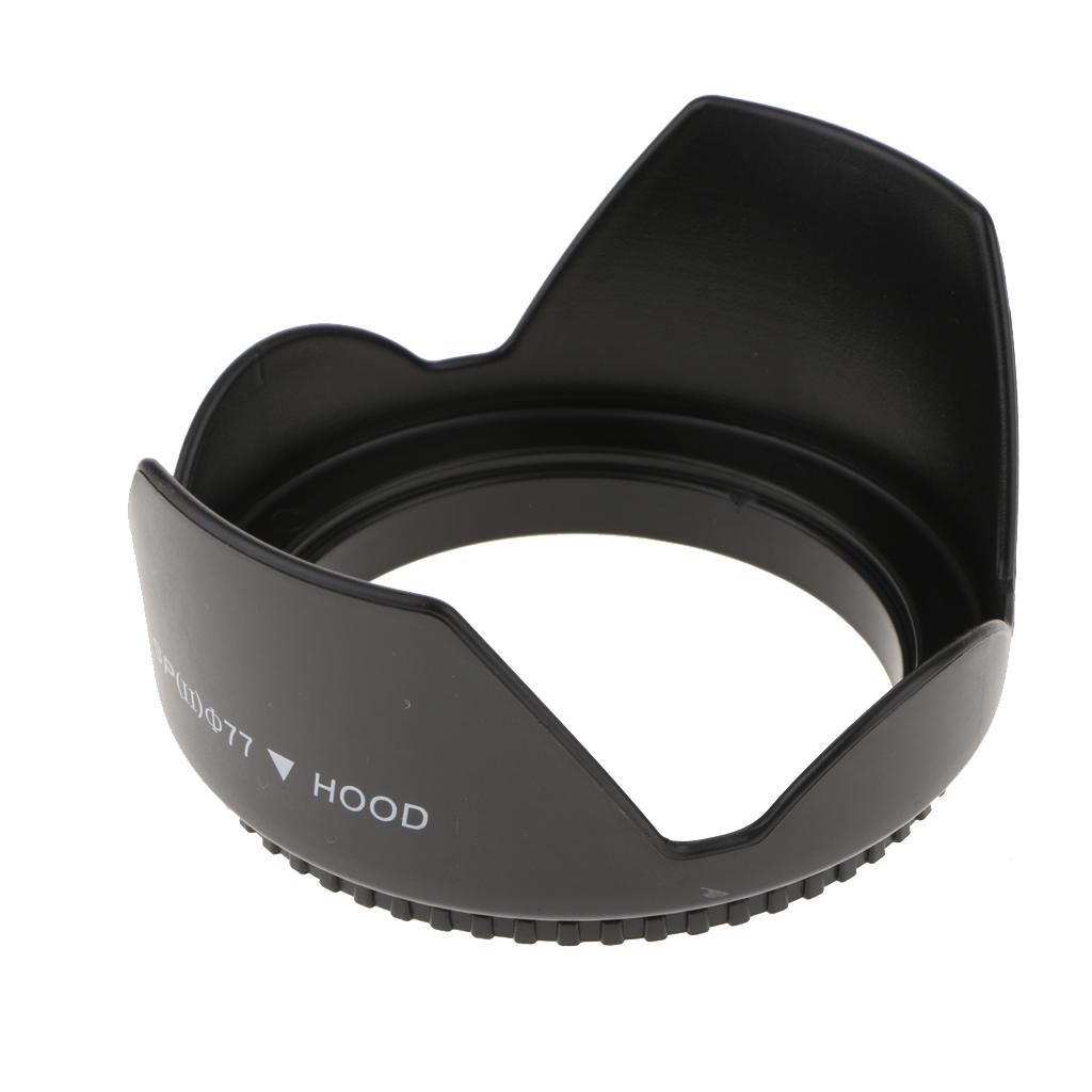 77mm Screw Mount Reversible Tulip Flower Crown Petal Shaped Camera Lens Hood