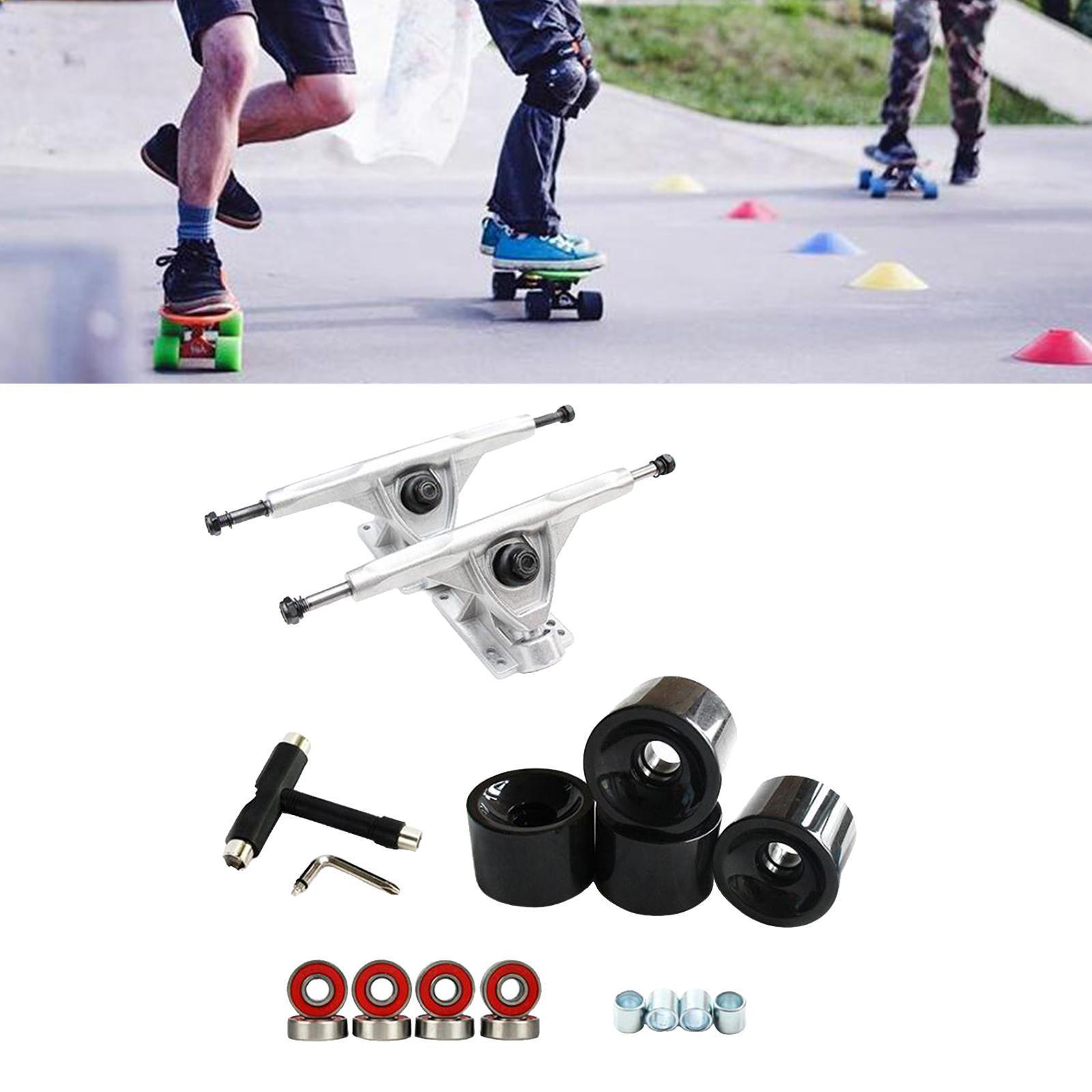 Alloy Skateboard Truck B-type 7'' ABEC-11 Bearings Longboard Skate Board Wheel Roller Repairing T-Tool Wrench