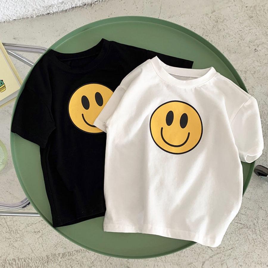 Áo Thun Cộc Tay Bé Trai Bé Gái BabyBoo Hình Smile Vàng Vải Cotton Thoáng Mát, Thấm Hút Mồ Hôi Tốt- PiBo Store