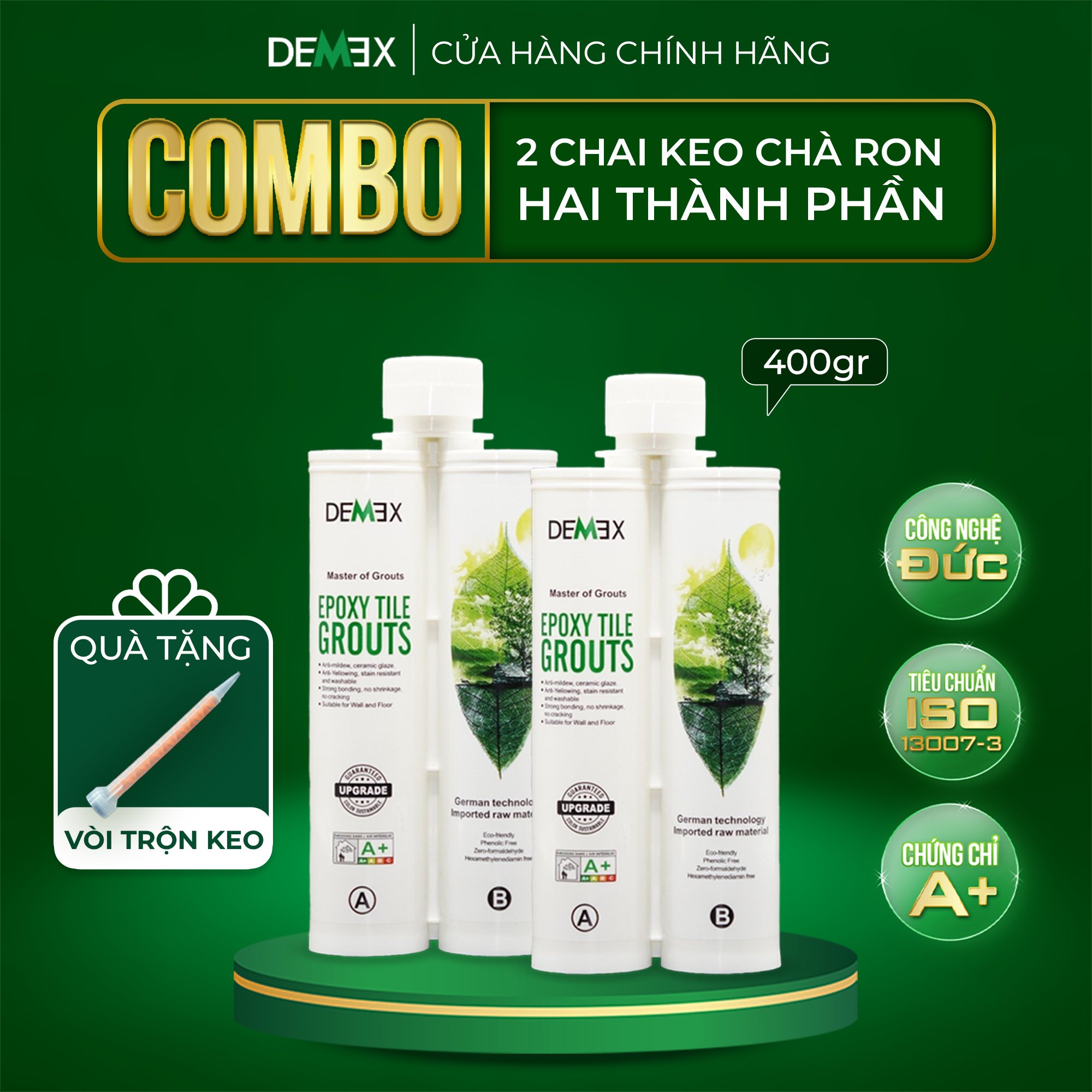 Combo 2 Chai Keo Chà Ron 2 Thành Phần - Keo Chít Mạch Chống Thấm, Không Chứa Chất Gây Ung Thư