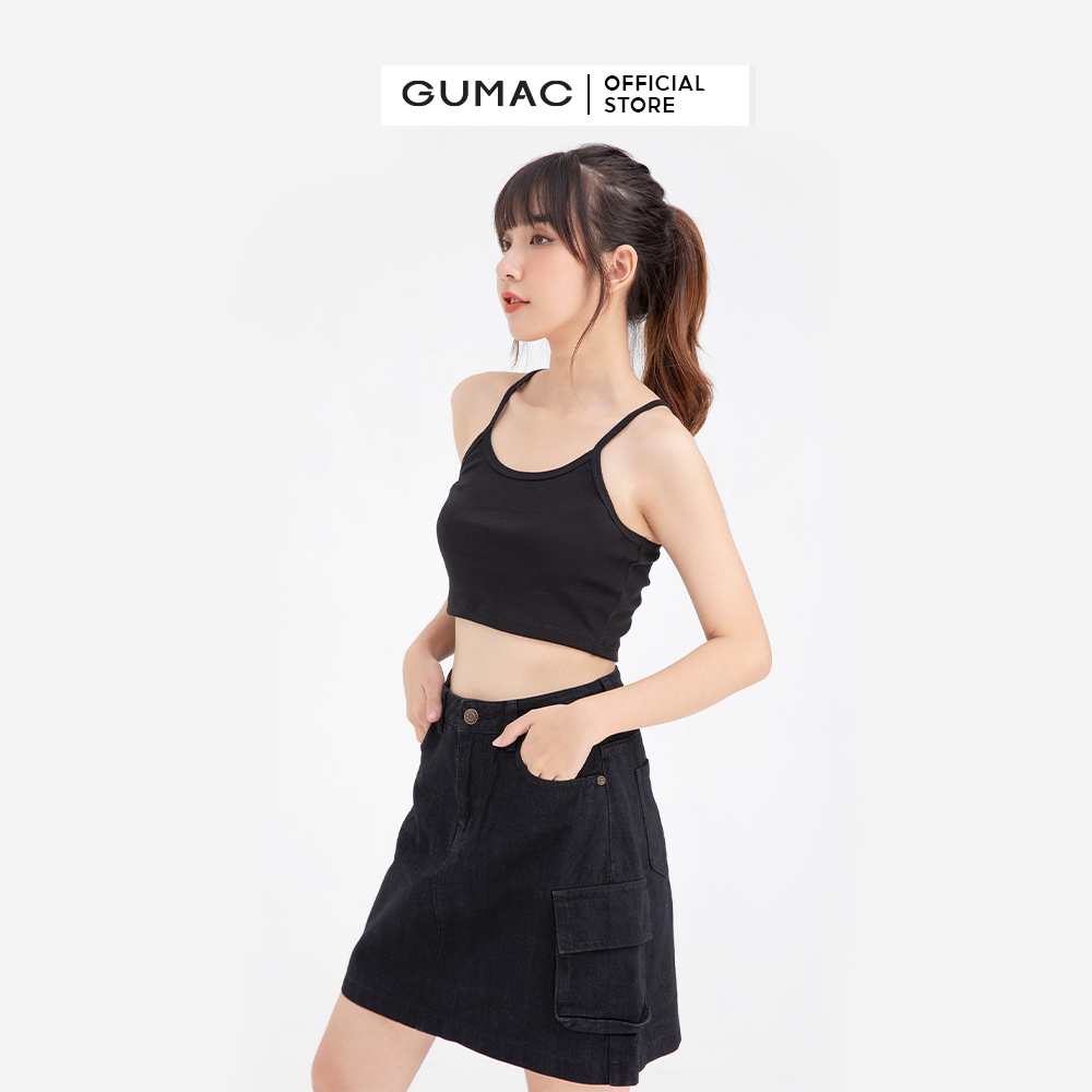 Áo crop-top 2 dây GUMAC ATB636