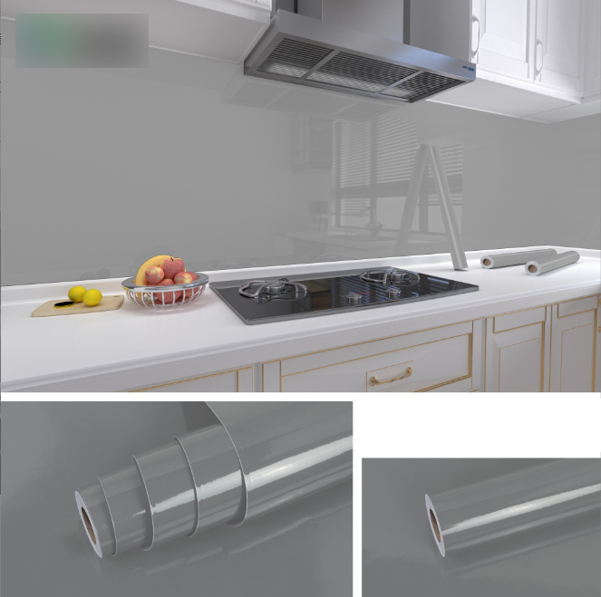 Combo 3 mét giấy dán bếp, decal dán bếp tráng nhôm ĐÁ XÁM TRƠN khổ 60cm có keo sẵn