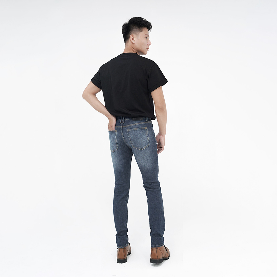 Quần Jeans Nam Cao Cấp HUNTER X-RAYS  Form Slimfit Thun Màu Xanh Đậm Phủ Dơ Bụi D27