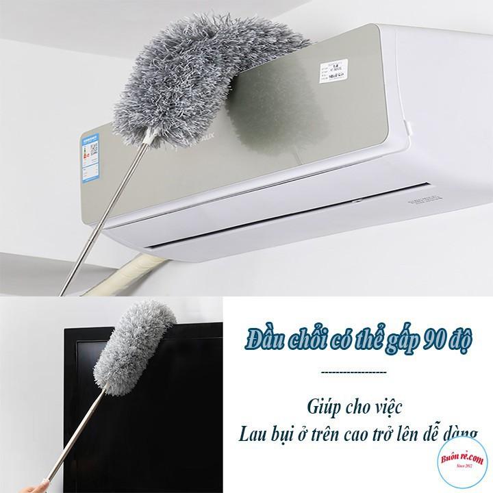 Sỉ 5 Chổi quét trần bằng sợi vải siêu nhỏ với đầu gập 90 độ, inox cán dài tiện dụng cao cấp - Buôn Rẻ - 00989