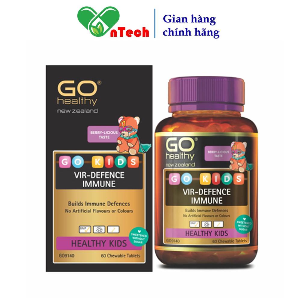 Tăng cường sức đề kháng Go Healthy VIR-DEFENCE IMMUNE tăng cường hệ miễn dịch giúp bé phát triển toàn diện hộp 60 viên