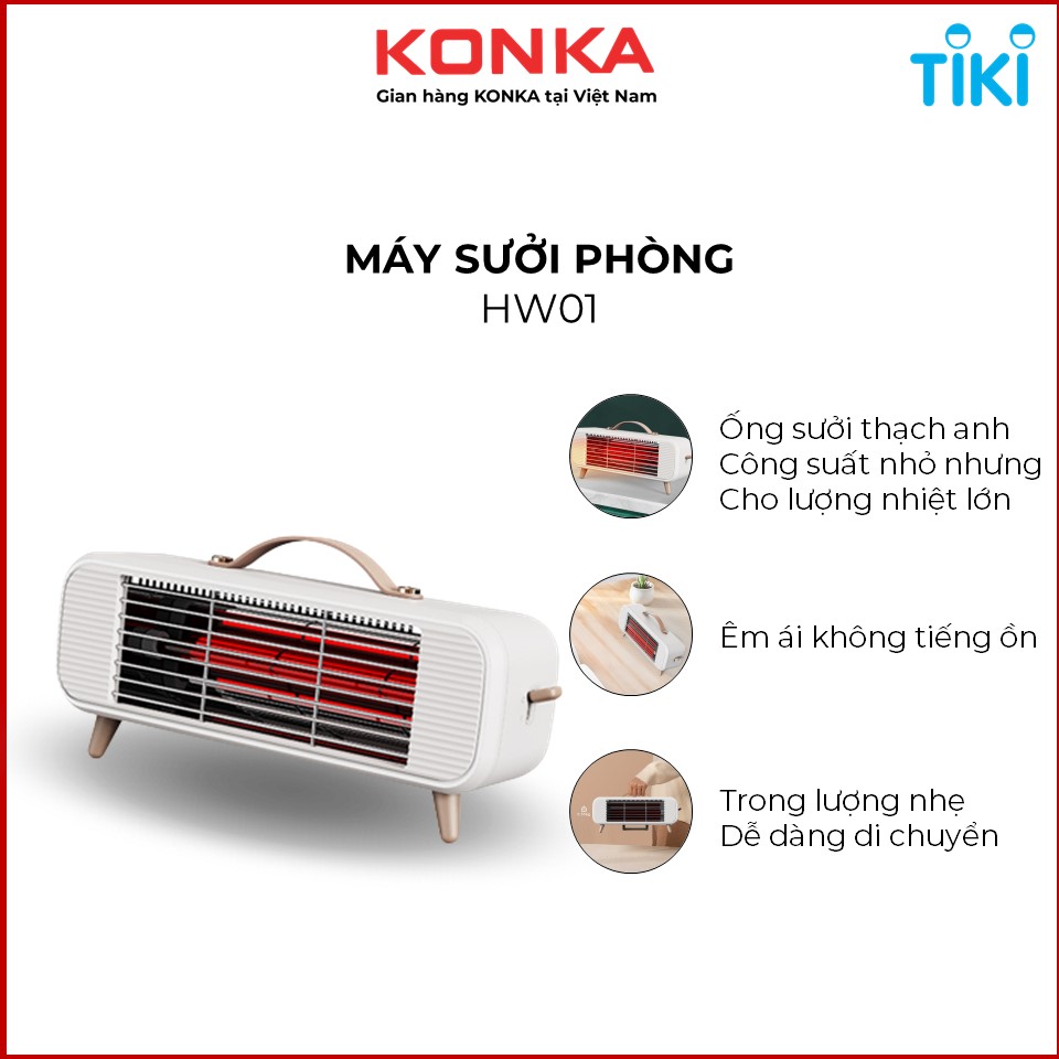 Máy sưởi phòng hồng ngoại 350W sưởi ấm cực nhanh, nhỏ gọn, sưởi ống thạch anh, an toàn chống cháy-Hàng nhập khẩu