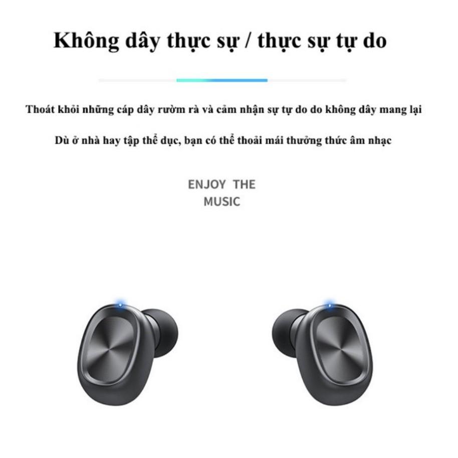 Tai nghe nhét tai thế hệ mới Bluetooth V5.0 in-ear không dây hộp nạp sạc pin METALLIC 2021