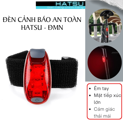 Đèn hậu xe đạp HATSU - ĐMN cảnh báo an toàn - thiết kế nhỏ gọn tiện dụng - phụ kiện xe đạp an toàn