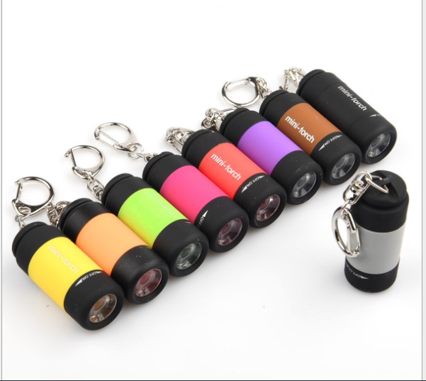 Móc khóa đèn pin NHIỀU MÀU, móc treo chìa khóa đa năng đèn pin có cổng sạc USB