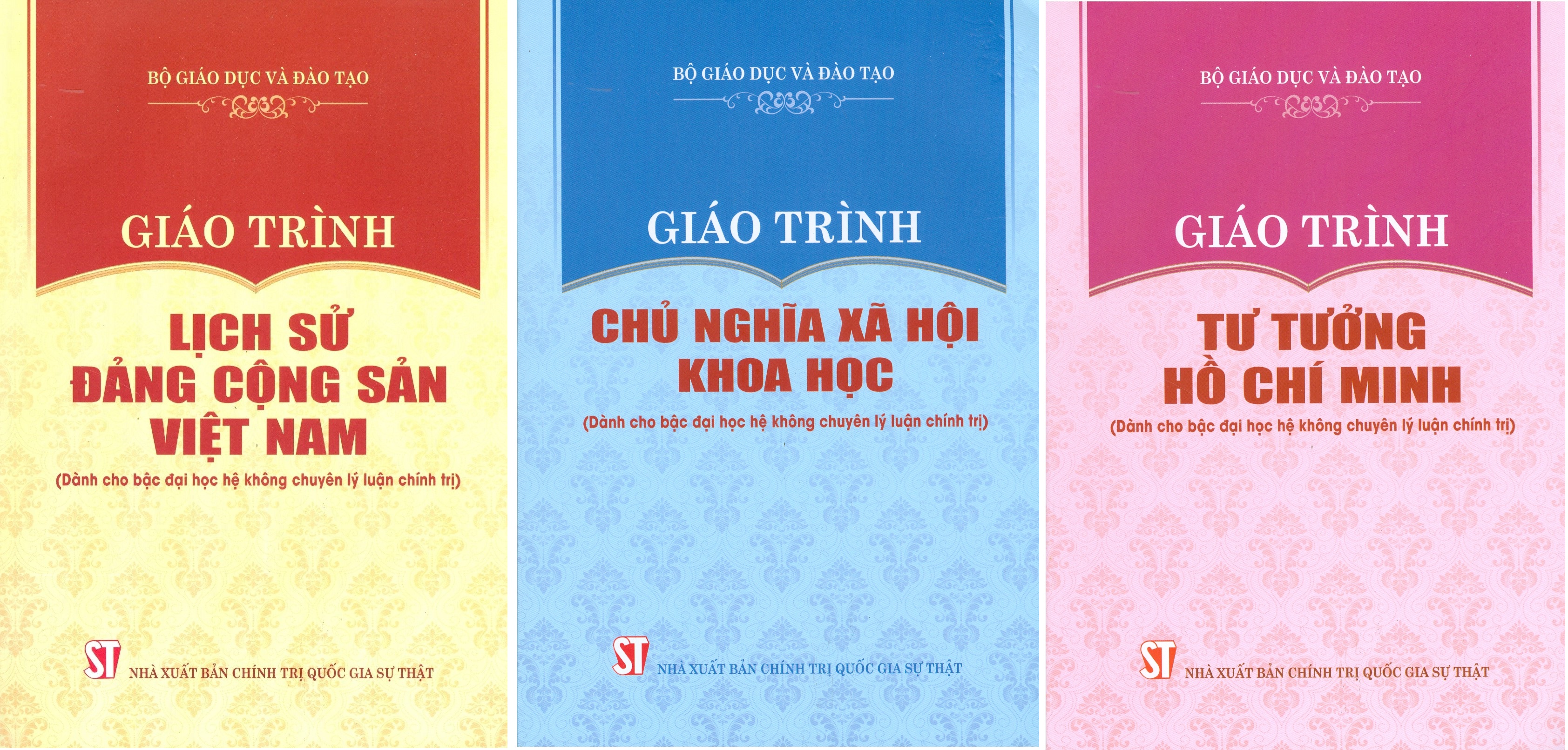 Combo 3 cuốn Giáo Trình Lịch Sử Đảng Cộng Sản Việt Nam + Giáo Trình Chủ Nghĩa Xã Hội Khoa Học +Giáo Trình Tư Tưởng Hồ Chí Minh (Dành Cho Bậc Đại Học Hệ Không Chuyên Lý Luận Chính Trị) - Bộ mới năm 2021