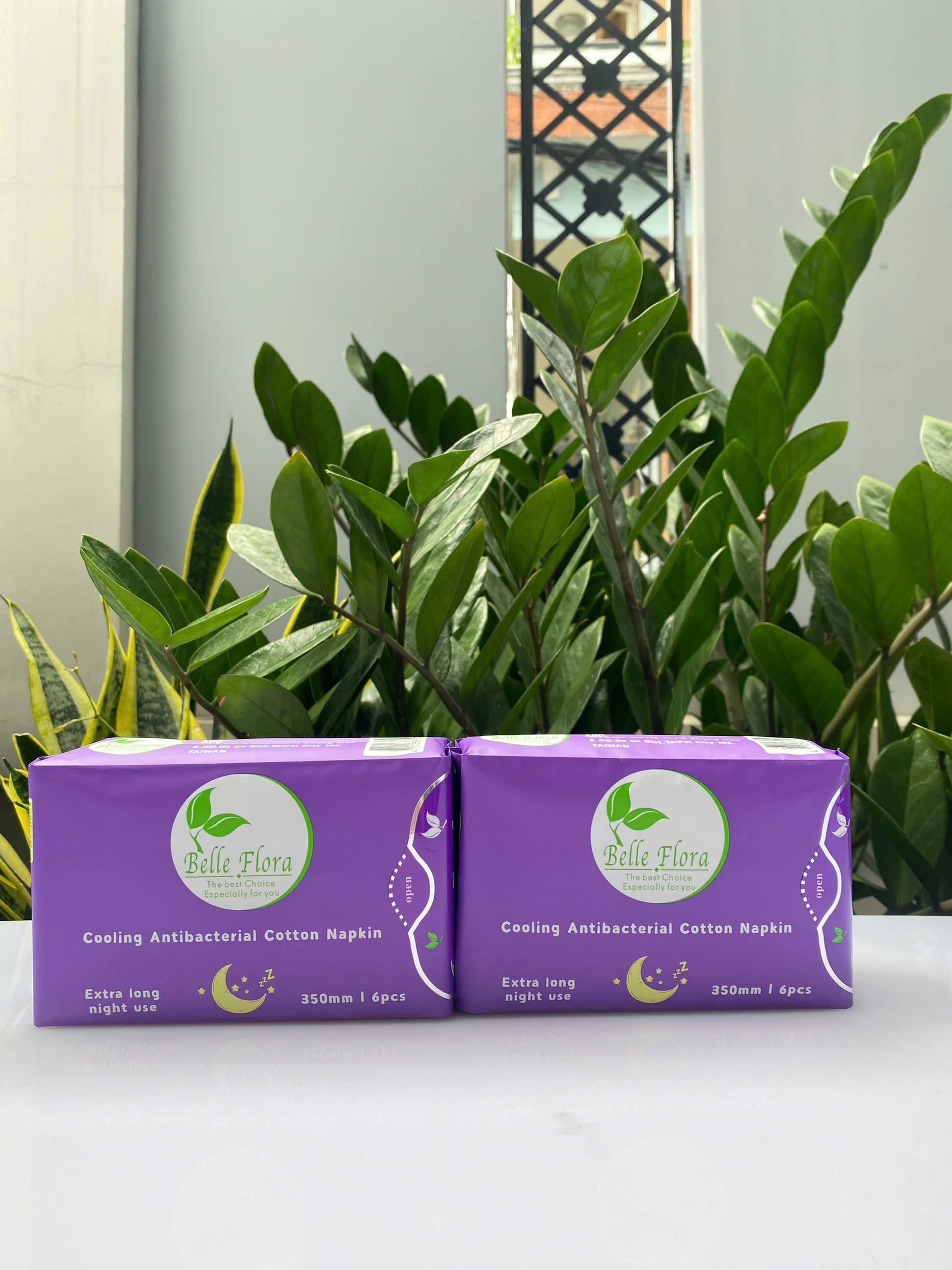 Bộ Băng Vệ Sinh Belle Flora Ban Đêm Cotton 350mm 6 miếng - combo 2 gói