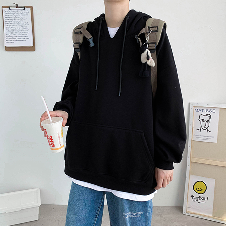 Áo Hoodie Nỉ Bông Trơn MonsterX Form Rộng 5 màu