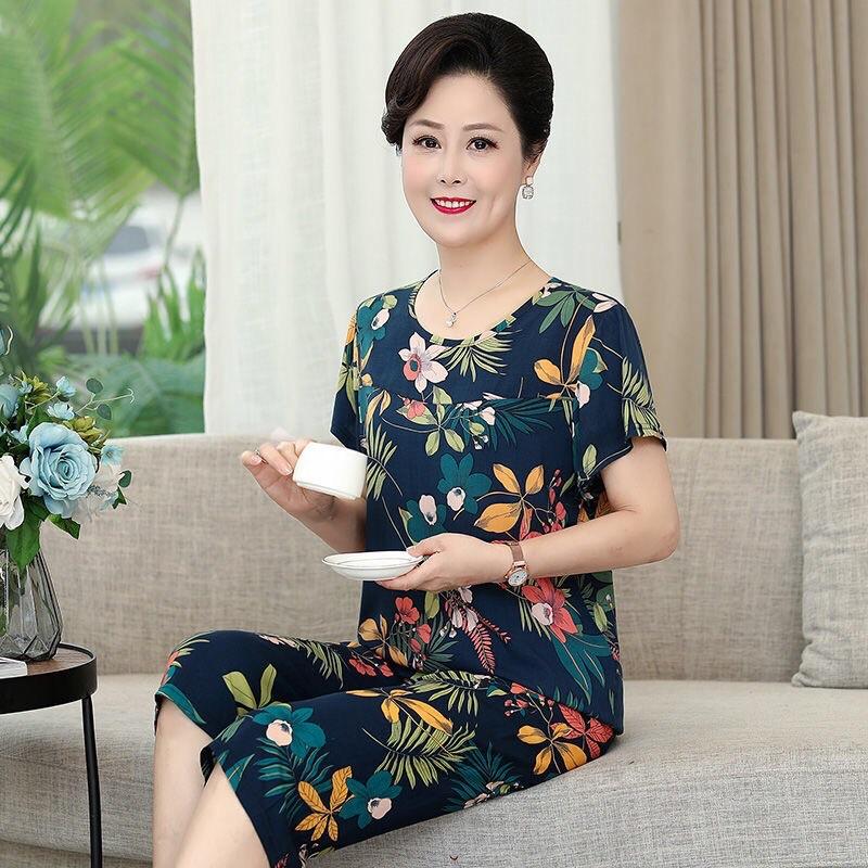 Bộ lanh nữ mặc nhà trung niên- đồ bộ cho bà cho mẹ-thời trang trung niên nữ