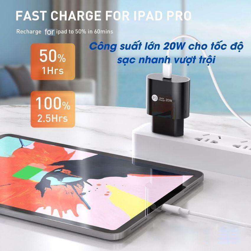 Củ sạc nhanh 20W PD Type C cho điện thoại máy tính bảng