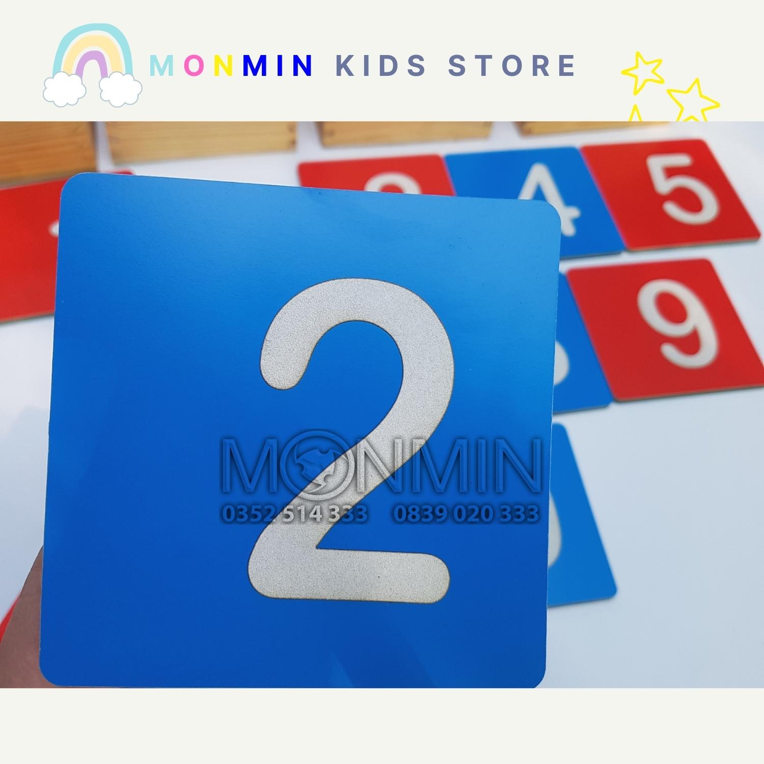 Bộ 10 Số nhám MONMIN (Montessori Sandpaper Numbers)