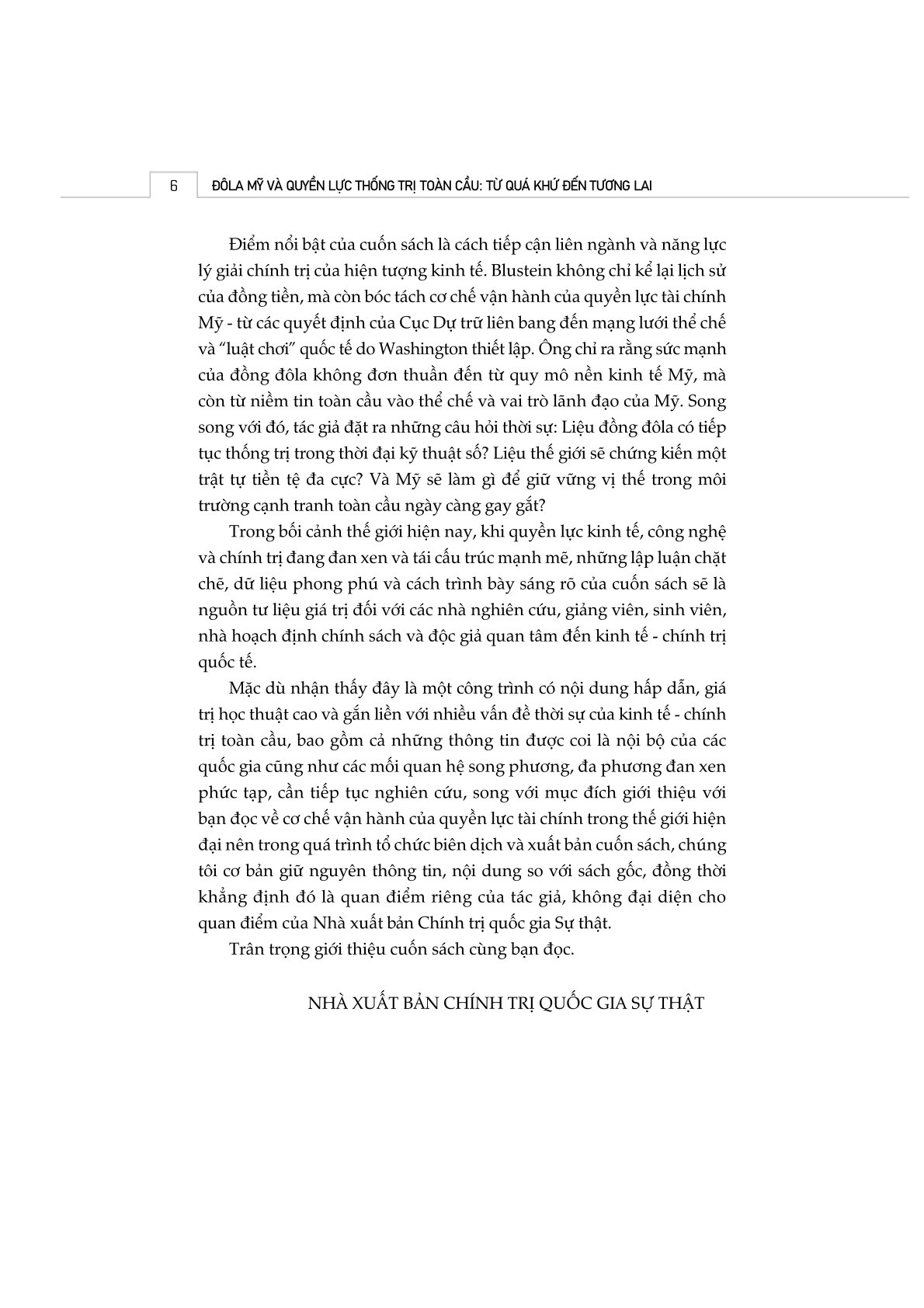ĐôLa Mỹ và quyền lực thống trị toàn cầu. Từ quá khứ đến tương lai. (Sách đặt hàng)