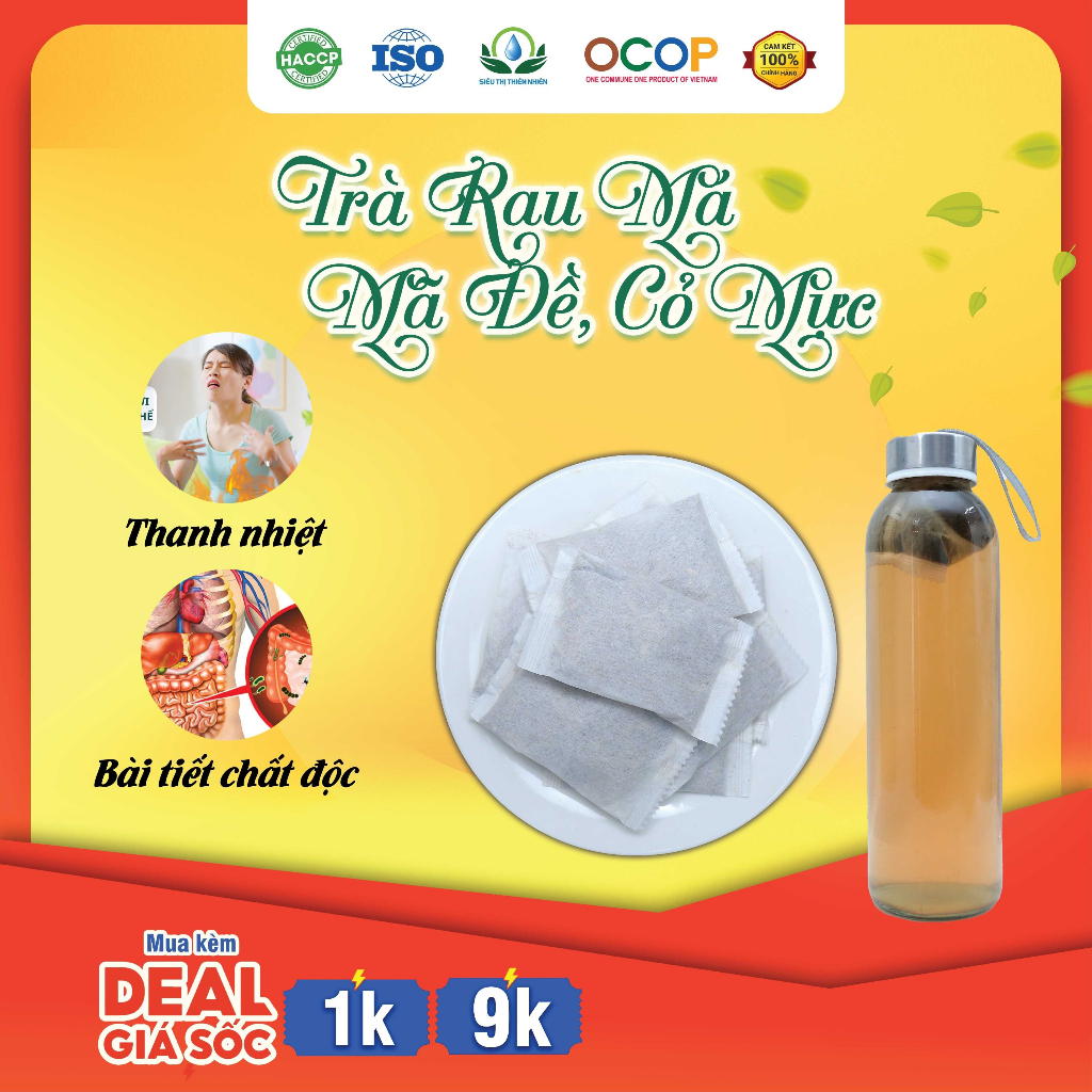 Trà Rau Má Mã Đề Cỏ Mực Hộp 30 Túi Lọc Giúp Lợi Tiểu Giảm Viêm Của Siêu Thị Thiên Nhiên