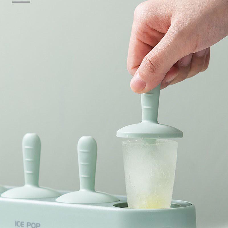 Khay làm kem que 4 que khuôn làm kem tự làm kem tại nhà tiện lợi