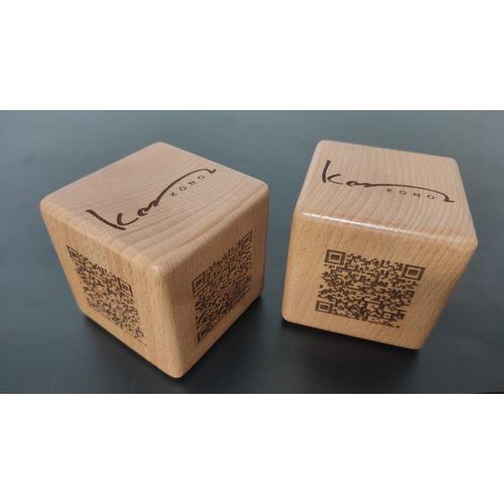 Chạm khắc cục gỗ QR code, Cube QR, wifi, thương hiệu