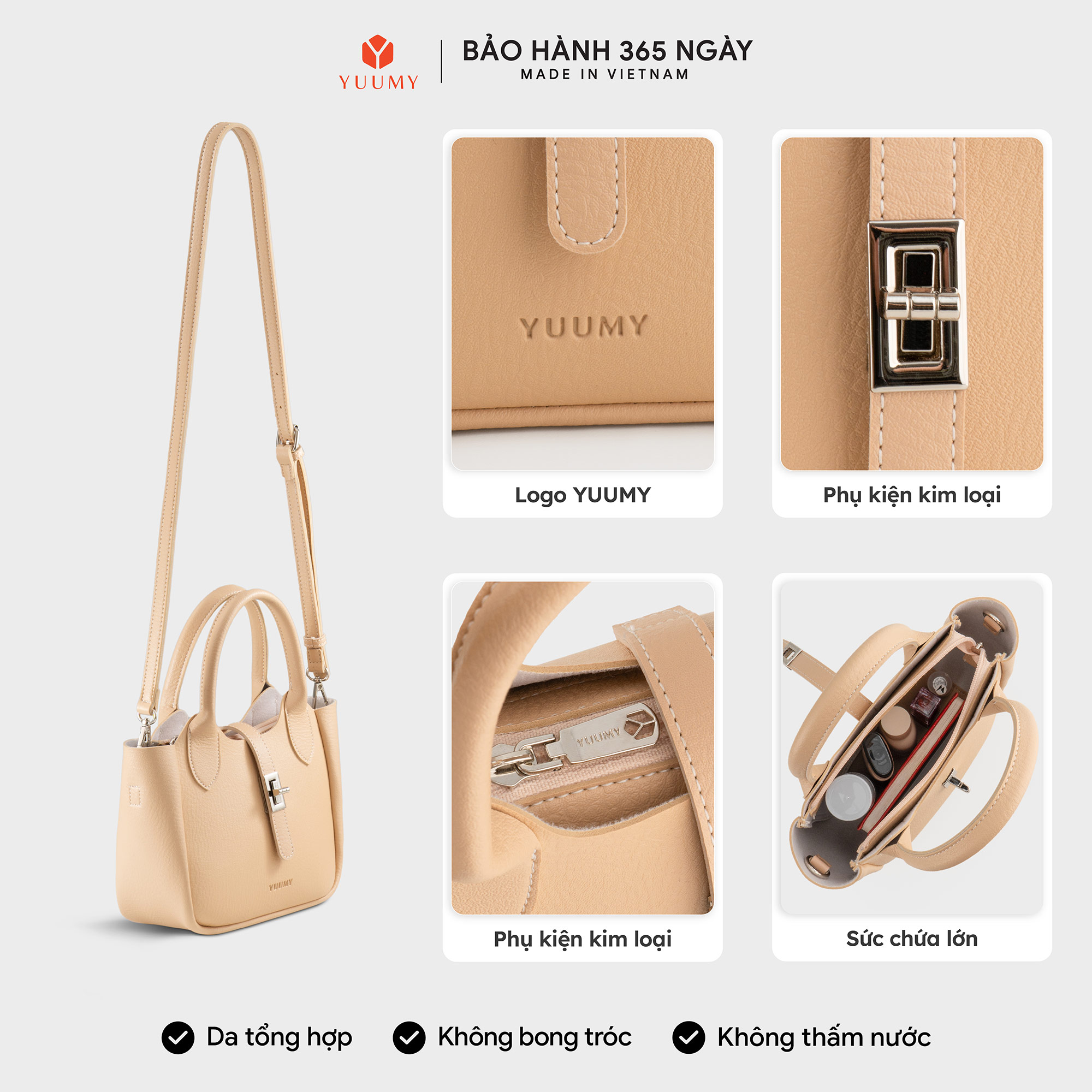 Túi Yuumy ( Thời trang nữ phối quai xách - Túi xách da Bergen YTX78 )