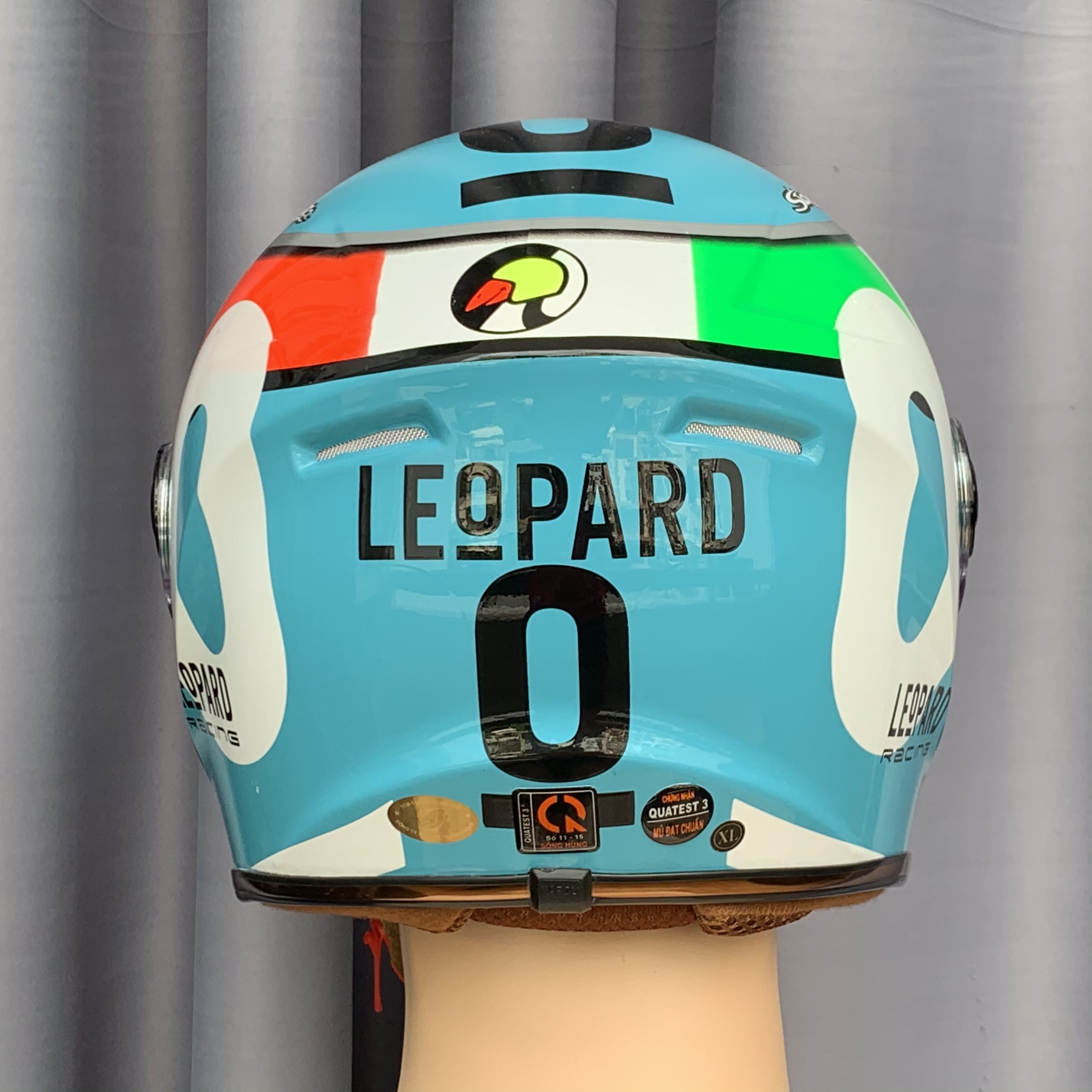 Mũ bảo hiểm 3/4 đầu Napoli N125 mẫu 2 kính đi được cả ngày và đêm tem  LEoPARD O