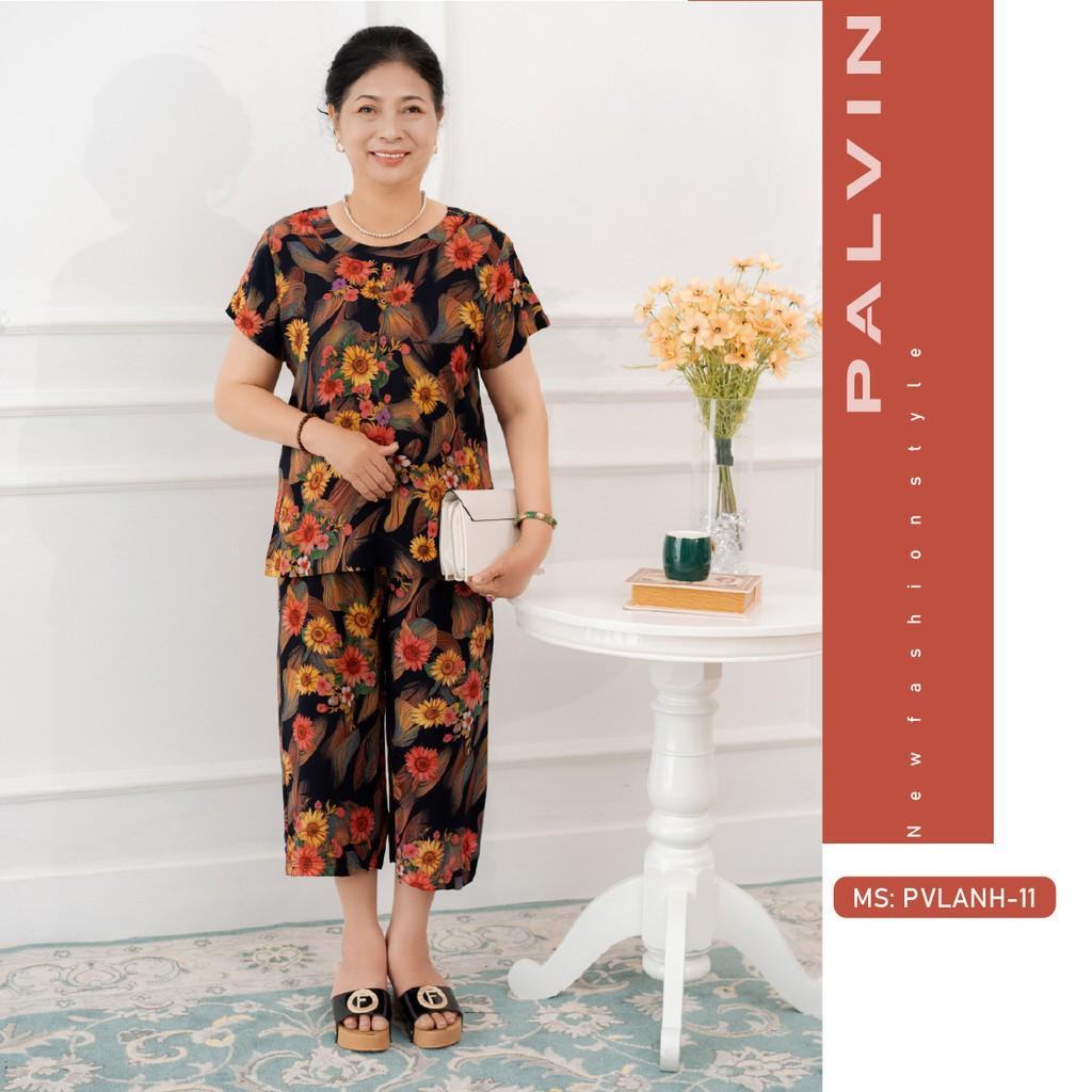 Đồ bộ lanh trung niên , bộ đồ lửng lanh tole chất vải dầy mền mịn, mặc mát thấm hút mồ hôi size 48-70kg