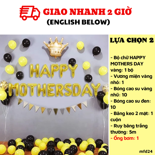 Bộ bong bóng trang trí ngày của mẹ Mother's Day balloon set mfd24