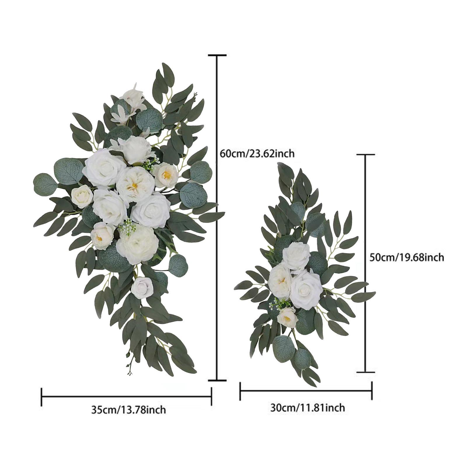 2 Pieces Artificial Arch White Flower Flowers for Welcome Sign Backdrop Home